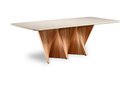 Ver imagem 1 de Mesa de Jantar Atenas 12 Lugares 260cm x 120cm, Base em Madeira Maciça e Tampo com Vidro Off White