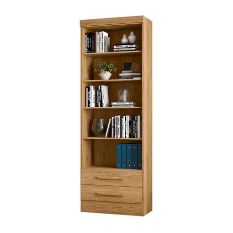 Livreiro Multiuso com 2 Gavetas Freijo Toq - Qmovi