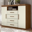 Ver imagem 1 de Cômoda Savana S01 4 Gavetas MDF-MDP Jatobá-Areia Mpozenato 129cm