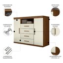 Ver imagem 5 de Cômoda Savana S01 4 Gavetas MDF-MDP Jatobá-Areia Mpozenato 129cm