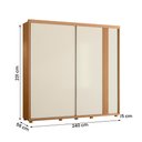 Ver imagem 4 de Guarda Roupa Acácia 240cm 2 Portas de Correr 4 Gavetas Freijo/off White/titanium