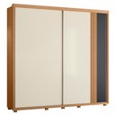 Ver imagem 1 de Guarda Roupa Acácia 240cm 2 Portas de Correr 4 Gavetas Freijo/off White/titanium