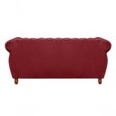 Ver imagem 4 de Sofá Realeza 3 Lugares 196cm Bordô Suede Fixo Clássico Liso Bella Decor