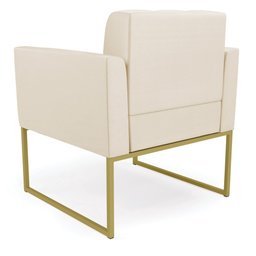 Kit 2 Poltronas Elisa Corino Bege Base Metálica Industrial Dourado - D'Rossi - 5