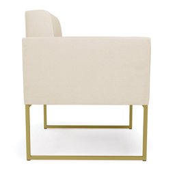 Kit 2 Poltronas Elisa Corino Bege Base Metálica Industrial Dourado - D'Rossi - 6