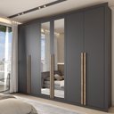 Ver imagem 1 de Guarda-roupa Casal Severo 6 Portas 6 Gavetas com Espelho - Panorama Móveis