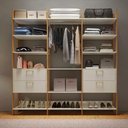 Ver imagem 2 de Guarda Roupa Closet Modulado 2,20 m com Gavetas Prateleiras e Cabideiro 100% MDF Off White