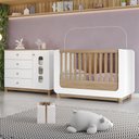 Ver imagem 2 de Jogo de Quarto Infantil Aconchego com Cômoda e Berço Branco/jequitibá - Móveis Henn