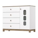 Ver imagem 3 de Jogo de Quarto Infantil Aconchego com Cômoda e Berço Branco/jequitibá - Móveis Henn