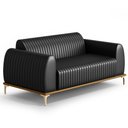 Ver imagem 1 de Sofá 150cm 2 Lugares Base Gold Molino D06 PU B-159 Preto - Mpozenato