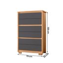 Ver imagem 4 de Cômoda Unno 79cm 6 Gavetas com Pés Plástico Freijo-Titanium