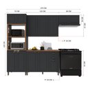 Ver imagem 4 de Armário de Cozinha Modulada Compacta Fidelitá Nara 100% MDF 4 Peças 270cm 12 Portas 2 Gavetas com
