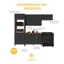 Ver imagem 5 de Armário de Cozinha Modulada Compacta Fidelitá Nara 100% MDF 4 Peças 270cm 12 Portas 2 Gavetas com