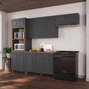 Ver imagem 1 de Armário de Cozinha Modulada Compacta Fidelitá Nara 100% MDF 4 Peças 270cm 12 Portas 2 Gavetas com