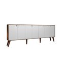 Ver imagem 2 de Balcão Aparador Buffet Retrô 7 Portas Com Pés Palito Castani com Branco Brienza Movelaria