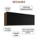 Ver imagem 3 de Armário Aéreo Andréia 160 Cm 4 Portas Amendoa Preto Ajl