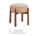 Ver imagem 4 de Kit 2 Puff Luxo Decorativo Tecido Linho Bege e Pés Madeira