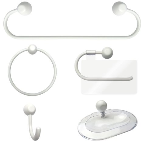 Kit Acessórios Para Banheiro 5 Peças Japi Samba Branco