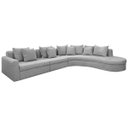 Ver imagem 2 de Kit Sofá Modular 5 Lugares 390cm Moderno Curvo Orgânico Bellarco Linho