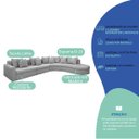 Ver imagem 4 de Kit Sofá Modular 5 Lugares 390cm Moderno Curvo Orgânico Bellarco Linho