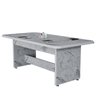Mesa de Jantar Retangular Tampo Marmorizada Mdf 6 Lugares:branco/már - 2