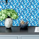 Ver imagem 4 de Papel de Parede Adesivo Pastilha Azul Mesclado Banheiro Cozinha Lavável