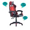 Cadeira Gamer Pop Vermelha e Preta Player Reclinável Pc Youtuber Jogos Pé Rodizio Poliuretano Girató - 6