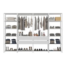 Guarda-roupas Closet Modulado 270cm 4 Peças com 4 Gavetas e Cabideiros Multimóveis Mp4321 - 5
