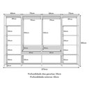 Ver imagem 7 de Guarda-roupas Closet Modulado 270cm 4 Peças com 4 Gavetas e Cabideiros Multimóveis Mp4321