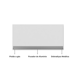 Módulo Aéreo Andreia Armário Geladeira Suspenso 60cm 1 Porta - Ajl Móveis Armário Aéreo Geladeira - 3