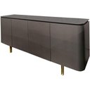 Ver imagem 1 de Buffet Collins 4 Portas Laca Grafite Brilho com Pés Aço Ouro 200 Cm - 71182