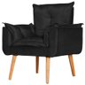 Poltrona Para Sala Decorativa Opala Suede Preto ANF Store - 1