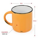 Ver imagem 3 de 2 Canecas Tipo Esmaltada Cerâmica Grande Retro 320ml Laranja