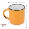 2 Canecas Tipo Esmaltada Cerâmica Grande Retro 320ml Laranja - 3