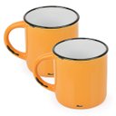 Ver imagem 1 de 2 Canecas Tipo Esmaltada Cerâmica Grande Retro 320ml Laranja