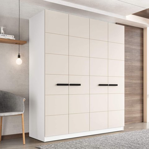 Guarda Roupa Casal 161,1cm com 4 Portas e 4 Gavetas 240842 Lisboa Politorno Móveis