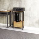 Ver imagem 1 de Mesa Auxiliar Estilo Industrial em Mdf para Escritório 1 Gaveta F39 Freijó Preto Fosco Dalla Costa