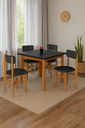 Ver imagem 1 de Conjunto Mesa de Jantar Base Madeira Maciça com 4 Cadeiras Elisa Ideal para Apartamenteo 80 X 80 Pre