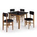 Ver imagem 2 de Conjunto Mesa de Jantar Base Madeira Maciça com 4 Cadeiras Elisa Ideal para Apartamenteo 80 X 80 Pre