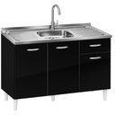 Ver imagem 1 de Balcão de Pia 120 cm Preto com Pia Inox Tramontina – Poquema