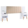 Cabeceira Box Zara com Capitonê e Mesa de Cabeceira - Robel - Ml Robel Móveis Cabeceira Casal e Quee - 1