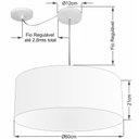 Ver imagem 2 de Lustre Pendente Cilíndrico Com Desvio de Centro Vivare Md-4266 Cúpula em Tecido 60x21cm - Bivolt - C