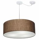 Ver imagem 1 de Lustre Pendente Cilíndrico Com Desvio de Centro Vivare Md-4266 Cúpula em Tecido 60x21cm - Bivolt - C