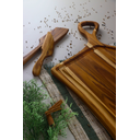 Ver imagem 3 de Tábua de Churrasco Prime Orgânica com Cabo e Canal Largo – Madeira de Teca 66x31x2cm