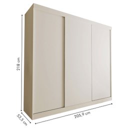 Guarda-roupa Casal 3 Portas de Correr 4 Gavetas Cronos - Branco - 3