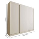 Ver imagem 3 de Guarda-roupa Casal 3 Portas de Correr 4 Gavetas Cronos - Branco