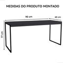 Ver imagem 5 de Mesa de Computador Home Office Mesa Pé de Ferro Diretor 90 cm - Preto