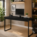 Ver imagem 1 de Mesa de Computador Home Office Mesa Pé de Ferro Diretor 90 cm - Preto