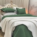 Ver imagem 3 de Kit Cobre Leito Colcha Diplomata Queen Dupla Face 3 Peças - Verde