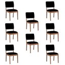 Ver imagem 1 de Kit 8 Cadeiras Decorativa Sala de Jantar Luxo Julia Facto Preto - Mozzelar